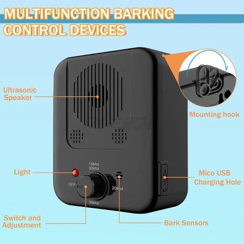 Outdoor Anti Barking Automatic Ultrasonic Barking Device Dog Repellent Device Home Dog Trainer Pet Supplies Durable and IPX45