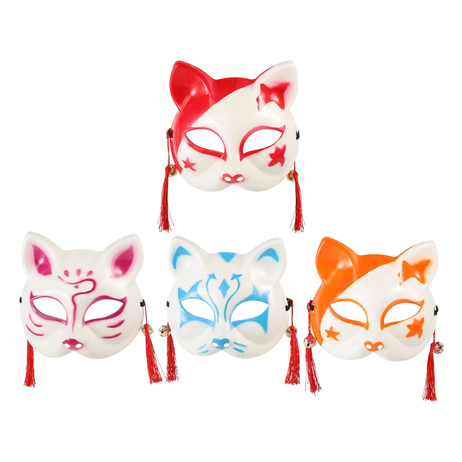 

4 Pcs Cat Fox Mask Dress Up Festival Ornament Decorative Chic Cosplay