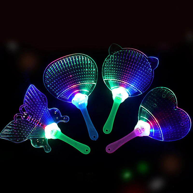 

New Transparent Colorful Light-emitting Fan Toys Creative Children's Summer Light-emitting Fan Birthday Party Supplies Toys