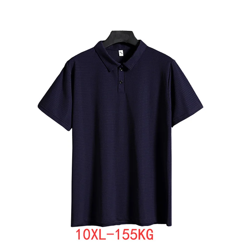 

High quality summer Men hole Breathable shirt short sleeve large size Quick dry elasticity Plus Size 10xl 8xl Ice silk tees