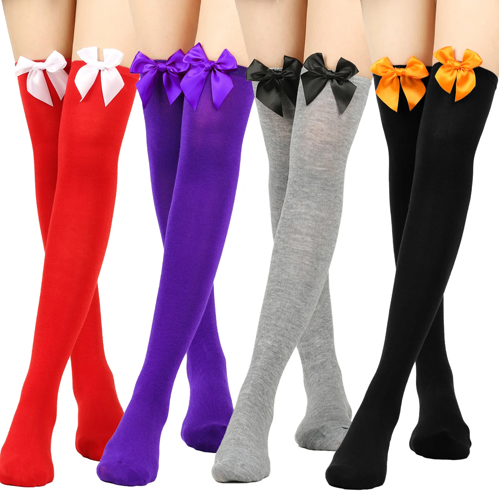 

Hot-selling Popular New Japanese Bow Knee Socks Sexy Stockings College Cotton Socks Christmas Halloween Stockings
