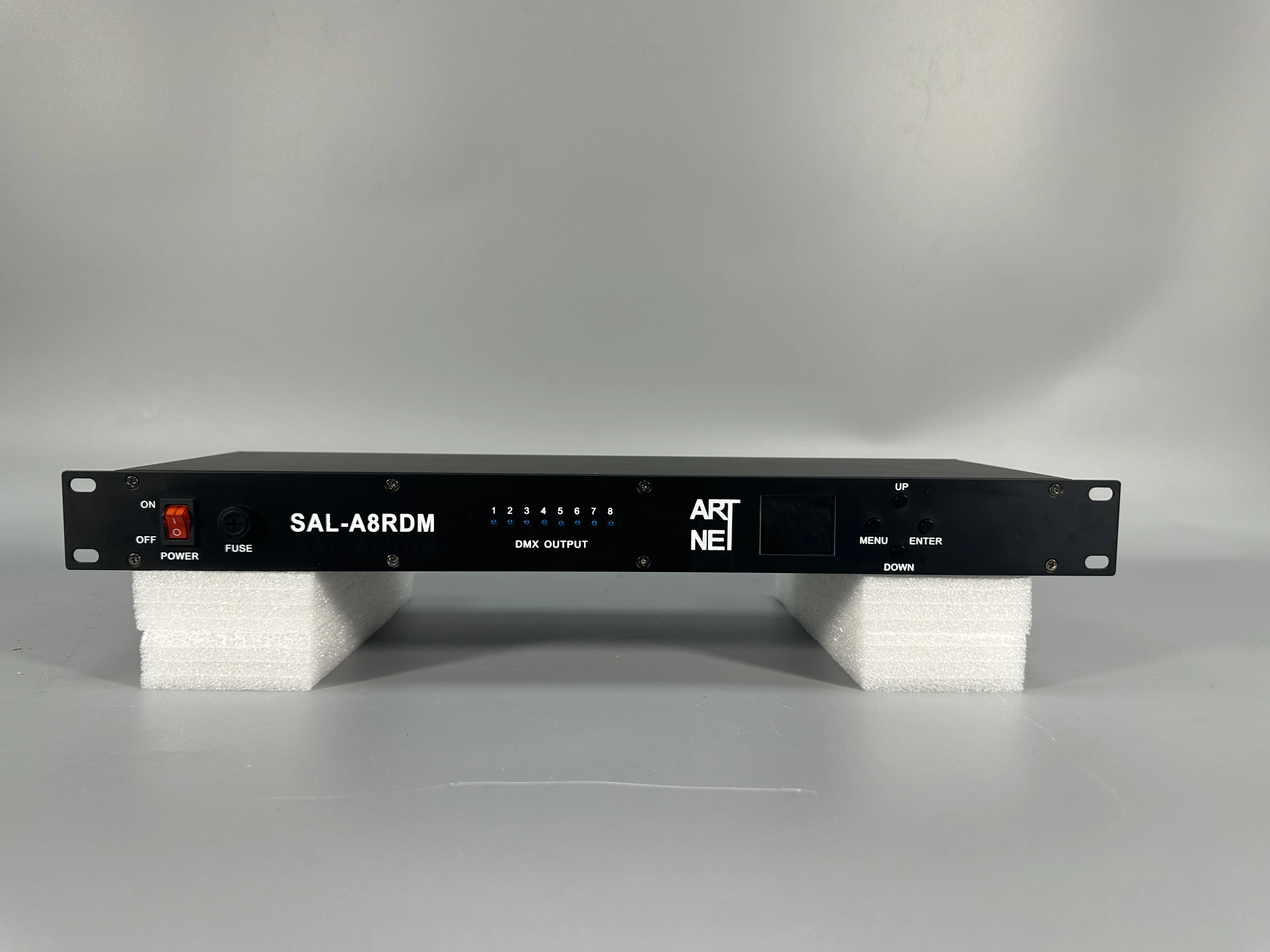 Sannew 1Pc Artnet Dmx Converter dan DMX Amplifier dengan RDM 8 Port Artnet Lighting Controller Output 8X512 4096 Channel