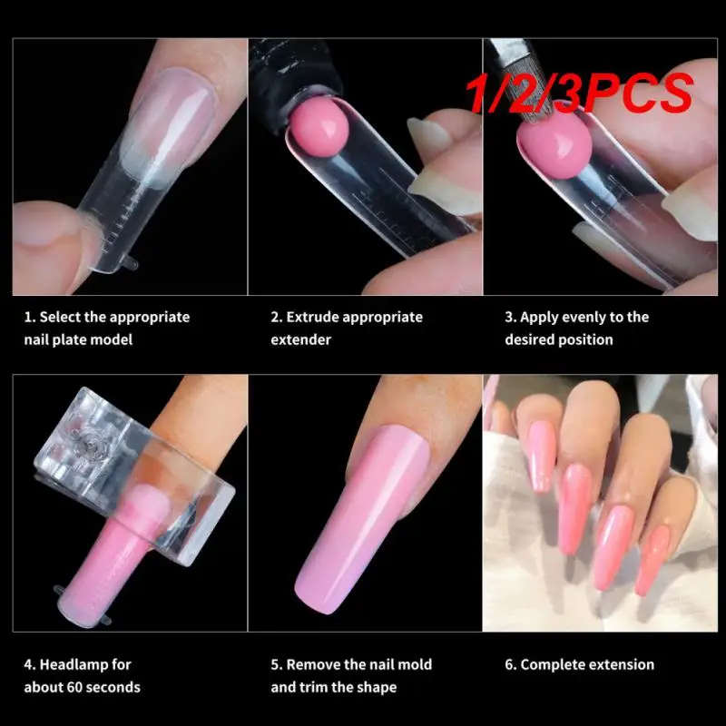 1/2/3PCS /Bag Extension Nail Forms For UV Gel Polish Quick Building Mold Acrylic False Nail Art Tips Dual System Manicure