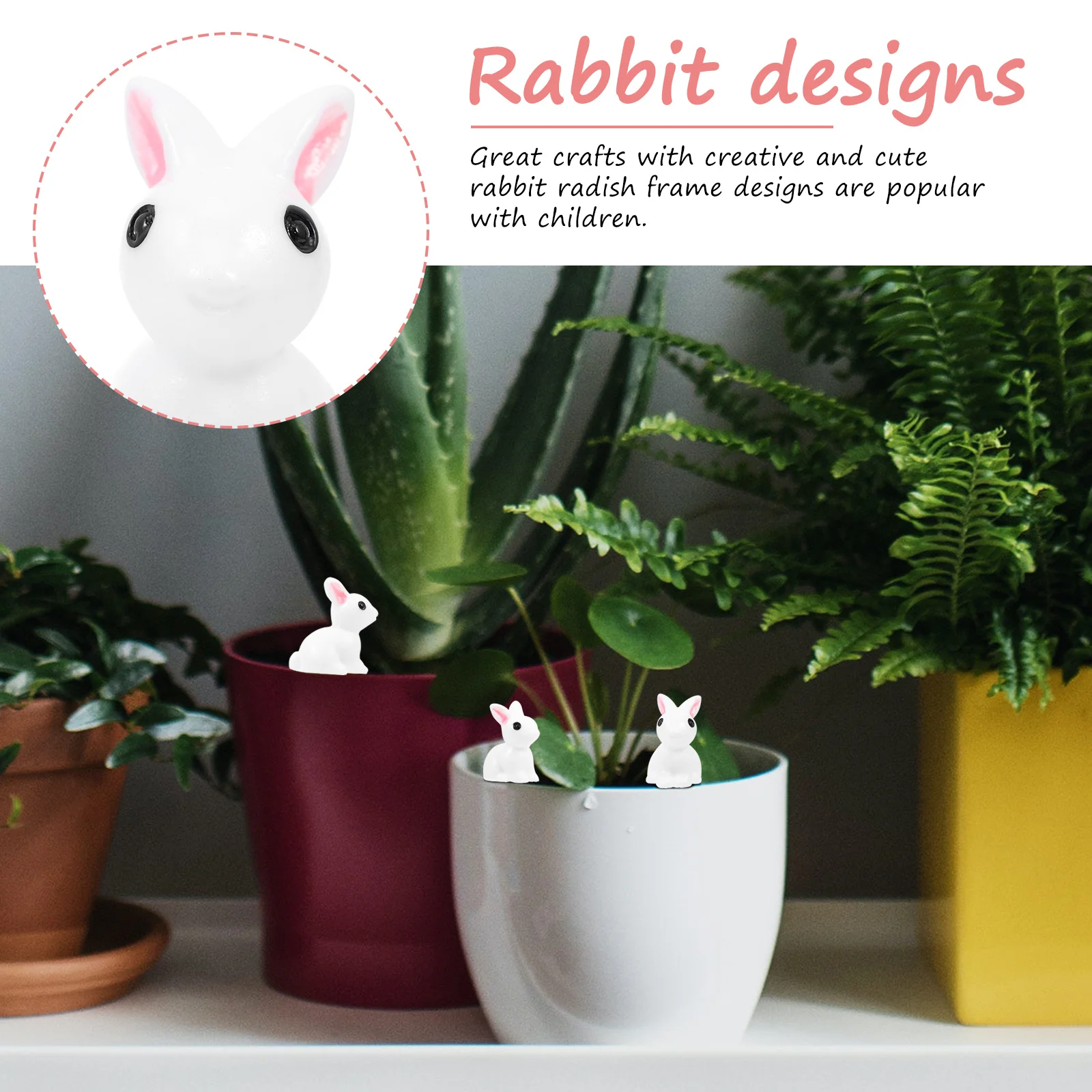 30 قطعة شكل أرنب جميل الراتنج الحلي المدمجة حديقة صغيرة ديكور لتقوم بها بنفسك بونساي وعاء زينة شرفة المنزل الزينة #6