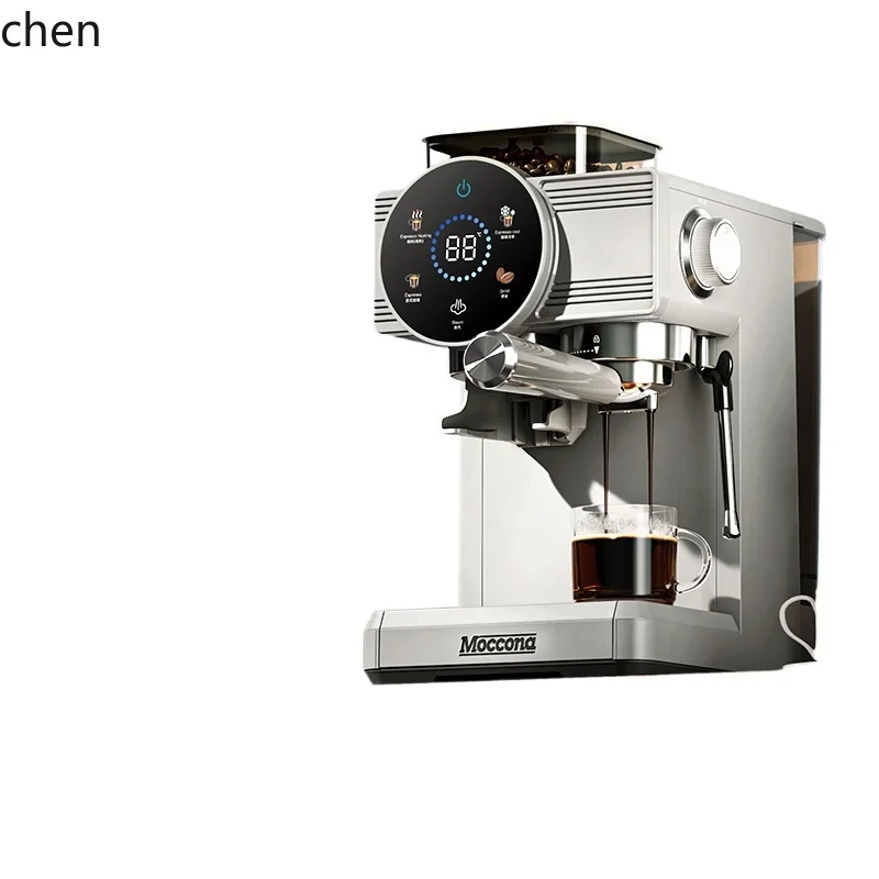 

HTT (Moccona) Hot and Cold Double Extract Grinding Integrated Italian Coffee Machine Steam Milk Foam Small American