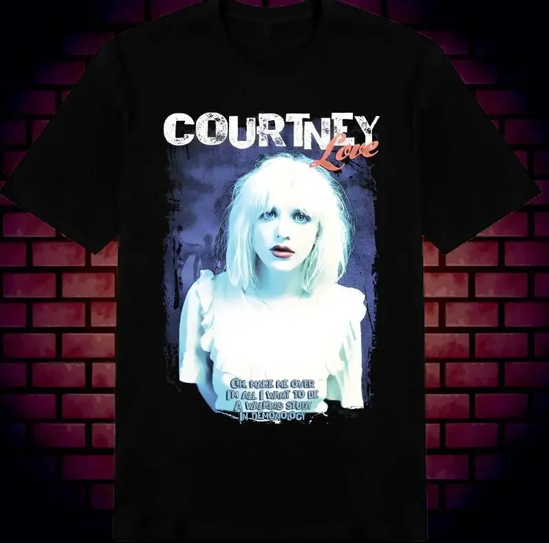 HOLE Band Shirt Courtney Love Black Short Sleeve Unisex All size T-shirt