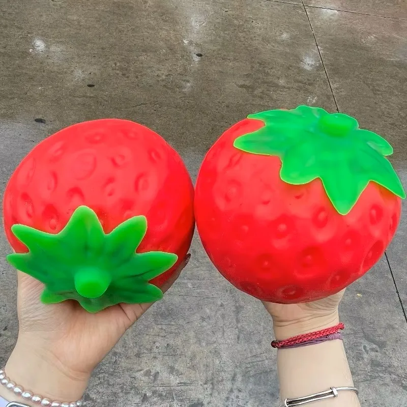 Large Strawberry Squishy Toy, Slow Rising Fruit Stress Ball, Cute Soft Fidget Toy, Desk Relaxation Gift