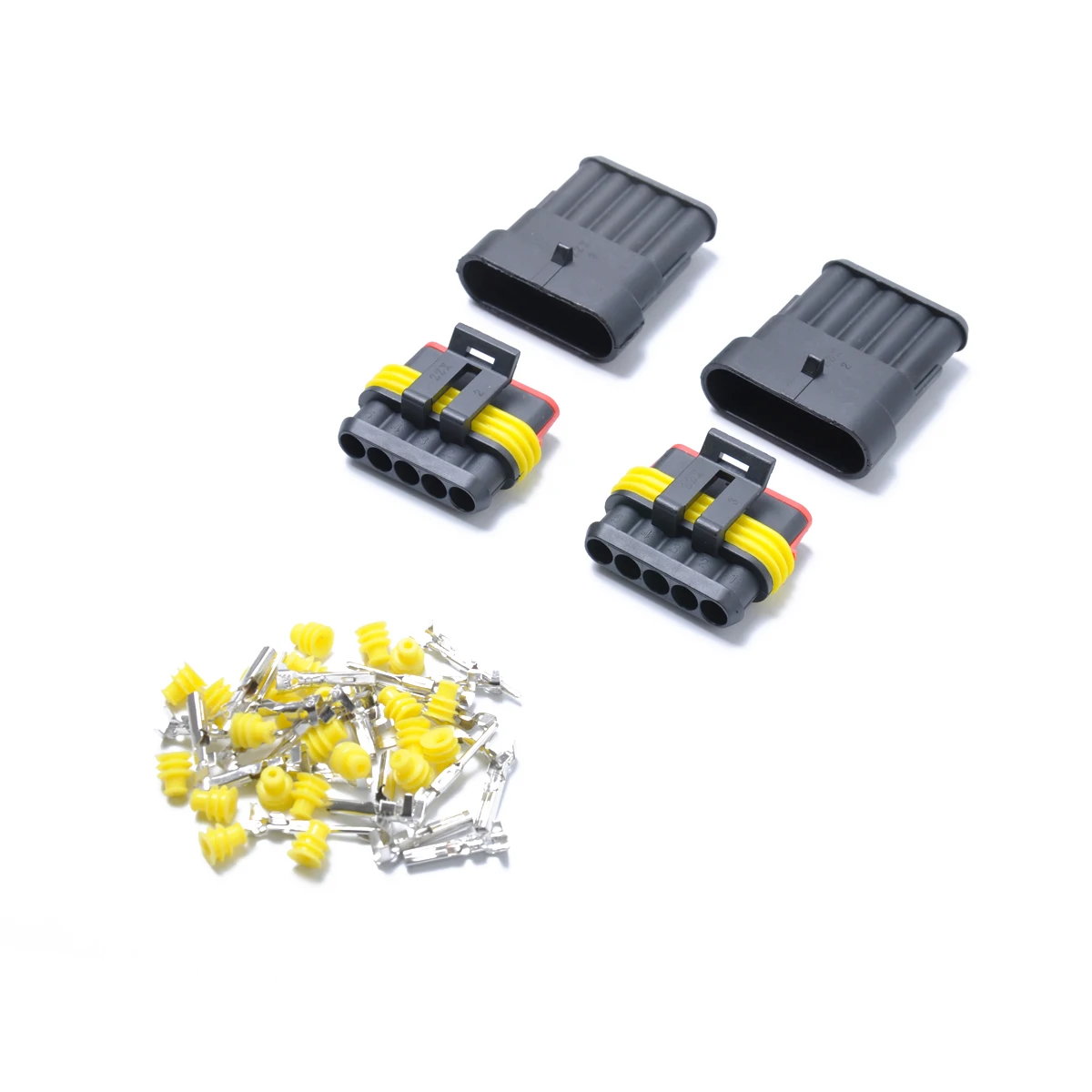 

10 Kits Car Waterproof Plug 5 Pin Way Connector PA66 Material Motorcycle Truck Marine Electrical Wire Compatibility