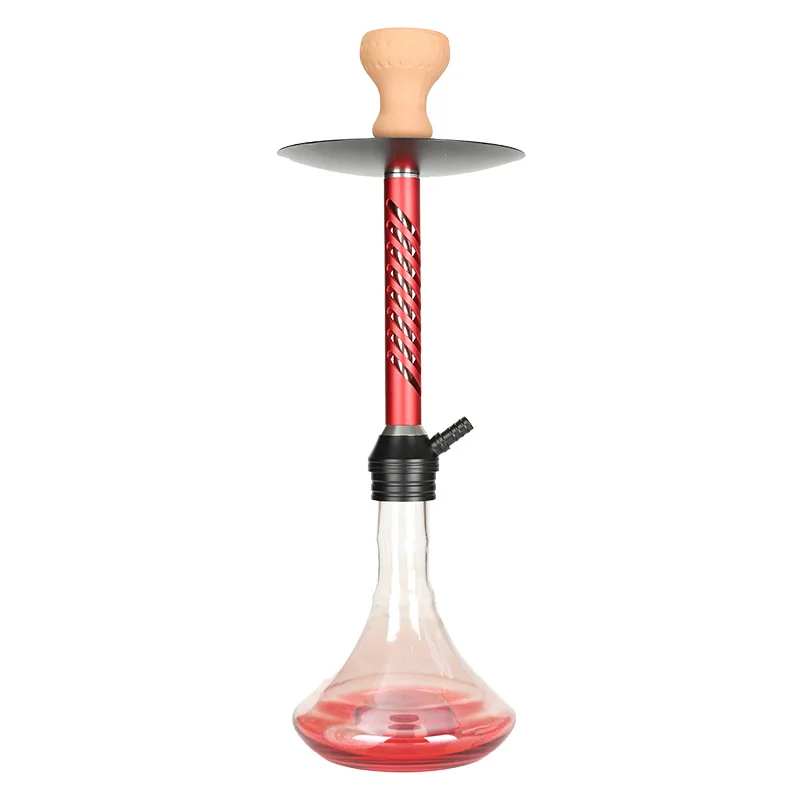 

Aluminum alloy large smoke single tube hookah set with smoke pot