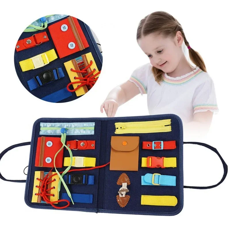 Kids Busy Board Buckle 1-5 Years Old Zip Button Lace Up Tool Toy Montessori Early Education Dress Aids Preschool Toys For Kids