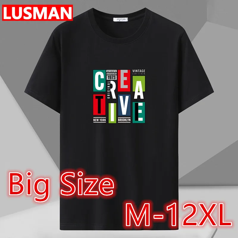 

Fashion Printed Plus Size For Men Loose Tees Oversized Short Sleeve O-Neck T-shirt M-12XL/60-180KG