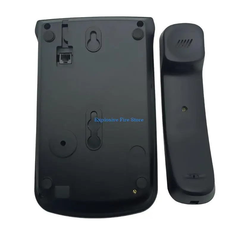 C4DB Big Button Telephone for Eldly Crystal Landline Trade Call Desk Display Caller Corded Telephone for Home Office Hotel