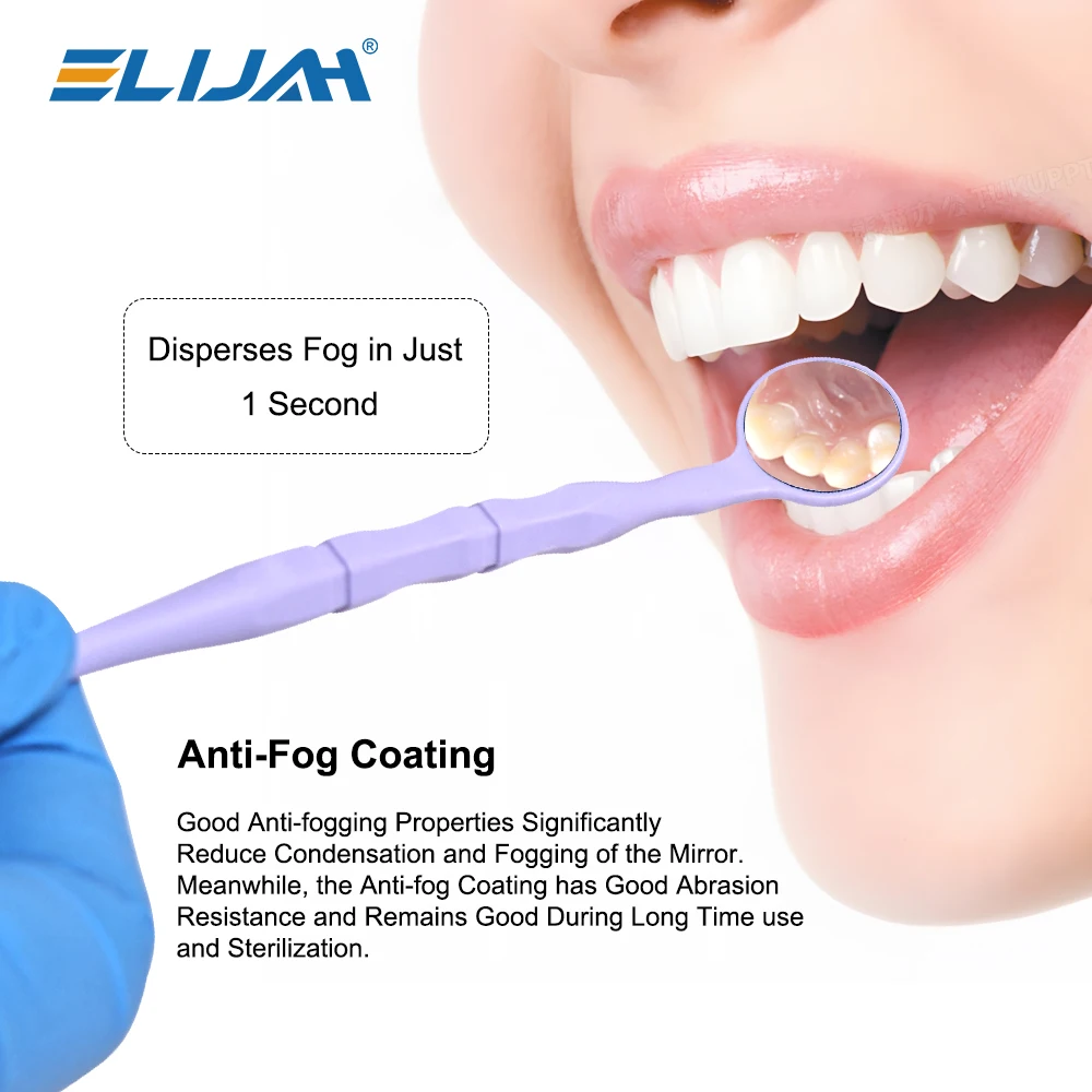 

ELlJAH 5Pcs/Box Dental Ultra Clear Mouth Mirror Dentist with Scale Handle Anti-Fog Ultra HD Mirror Surface Dentistry Tools