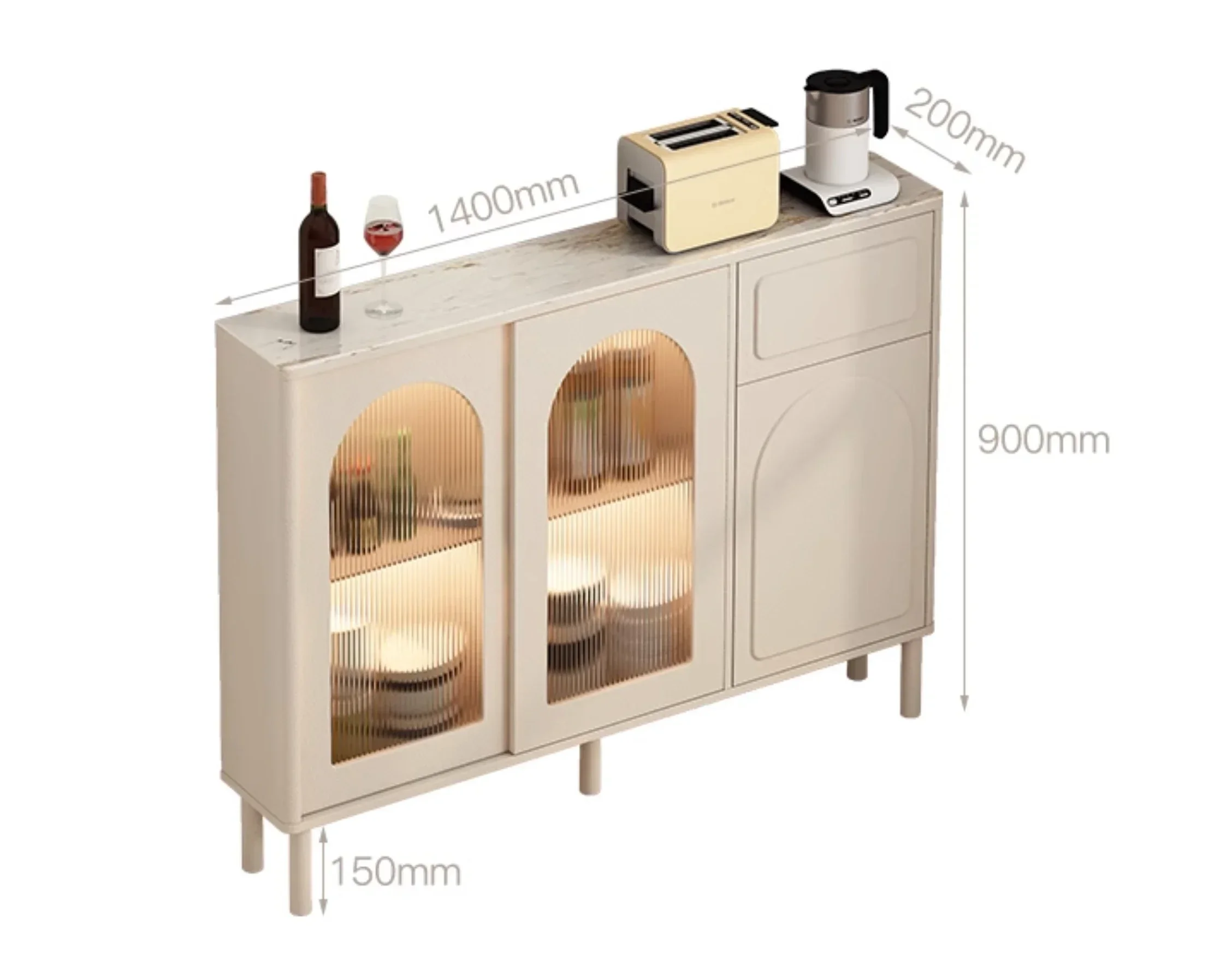 French sideboard wine cabinet with high feet and ultra-thin wall