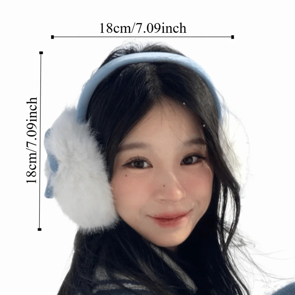 Addensare Bowknot Peluche Paraorecchie Morbidi Elastici Caldi Paraorecchie Tenere Al Caldo Antivento Inverno Scaldamani Attività All'aperto