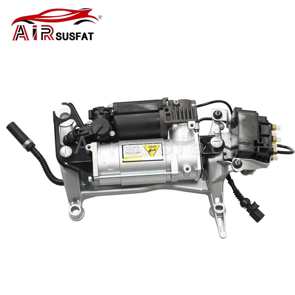 Air Compressor Pump with Bracket+Block Valve+Air Pipe For Audi Q7(4LB) VW Touareg(7L) Porsche Cayenne(9PA) 4154031230 7L8616006D