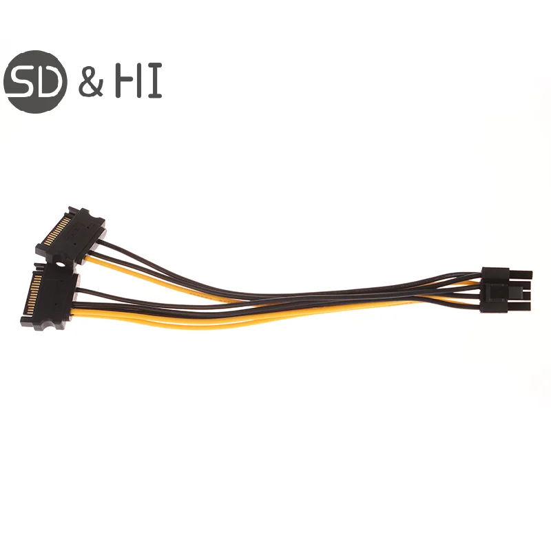 Câble d'Alimentation Touriste, 15 Broches SATA Mâle Vers PCIe 8 Broches, Adaptateur de Mathiation de Carte Vidéo PCI Express PCI-E