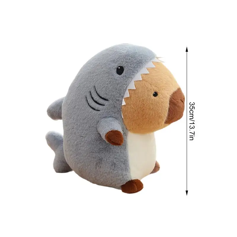 Capybara Gefüllte 13,7 Zoll Reversible Plüsch Hai Capybara Gefüllte Kissen Spielzeug Ästhetische Handwerk Ornament Cartoon Tier Kissen Für