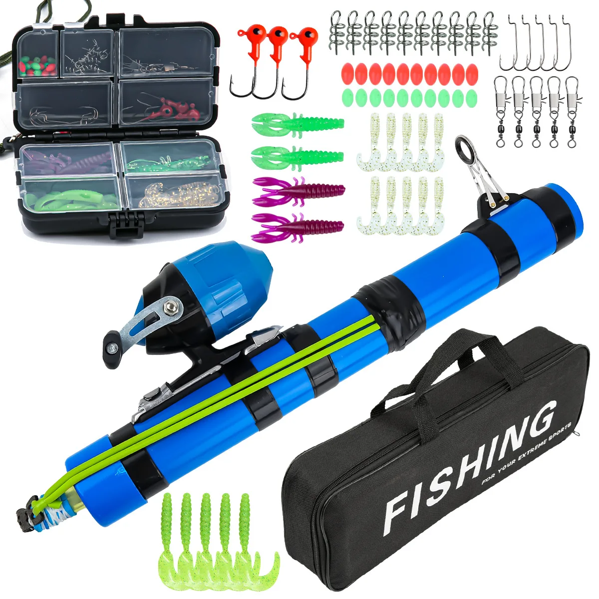 ルアーランチャー釣りツール-再利用可能なコンパクト釣りカタパルトロッドホルダー-魚の餌の装備-バストラウトナマズ海水用