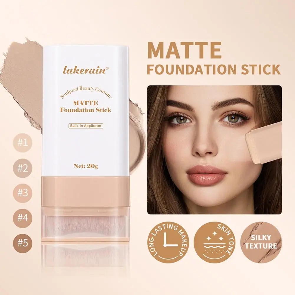 Foundation Stick Water Moist Light คอนซีลเลอร์รองพื้นไม่ทําเครื่องหมายติดทนนานผิวกระจ่างใสด้วยแปรงแต่งหน้า
