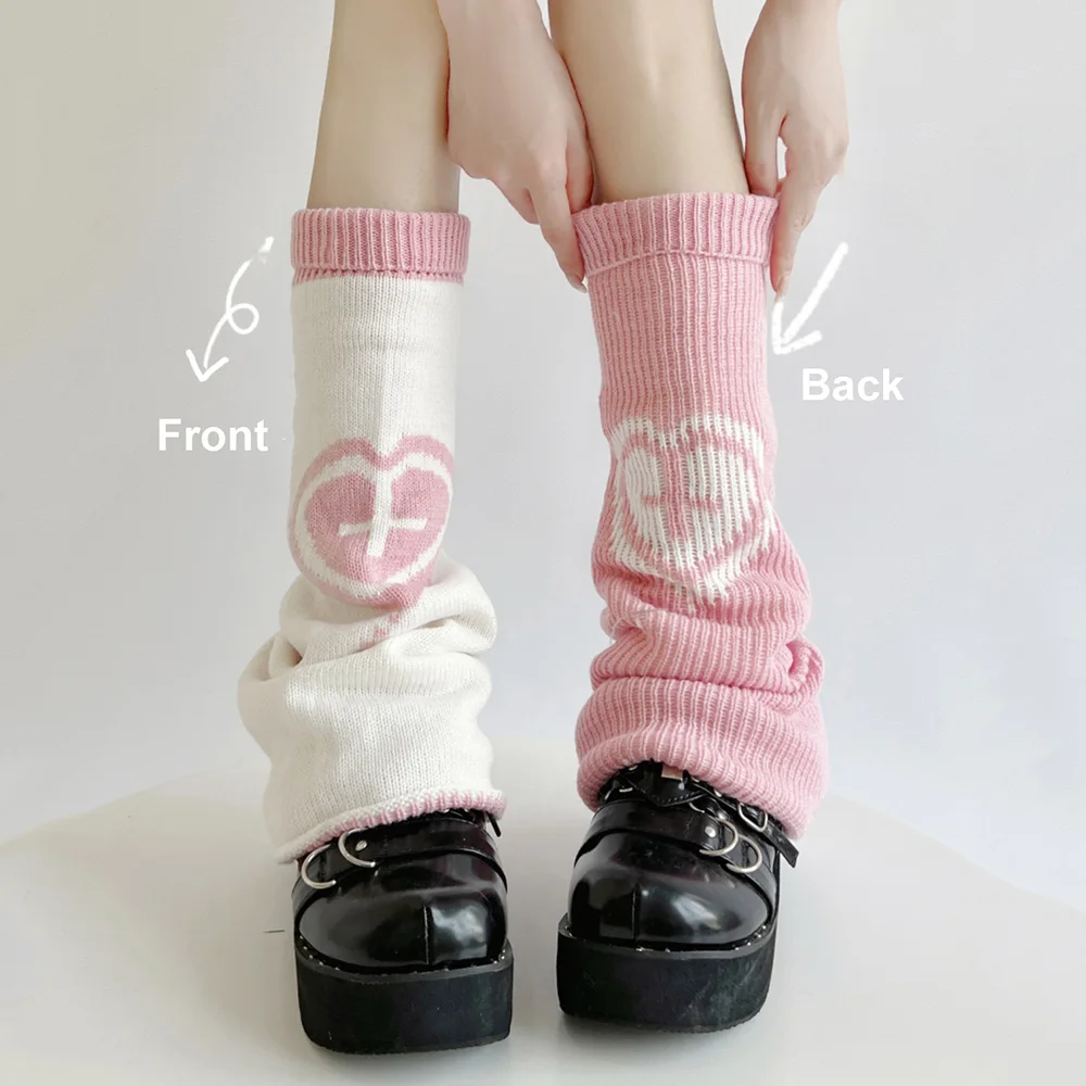 

Y2K JK Lolita Leg Warmers Women Long Socks Decoration Wool Knitted Foot Cover Arm Warmer Crochet Heap Socks Boot Cuffs Stockings