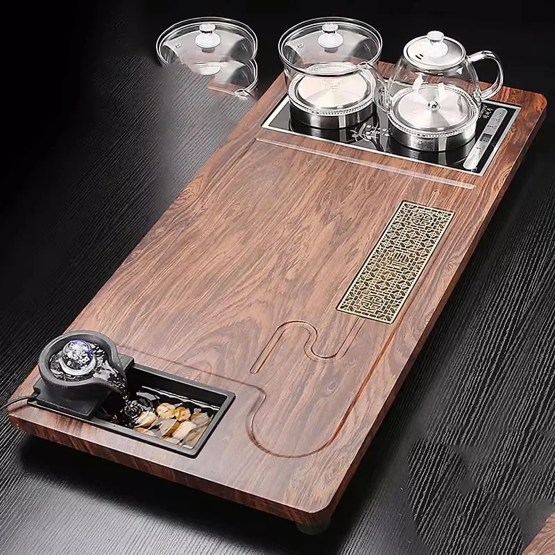 a*-Accessories Drainage Tea Tray Irregular Coffee Coasters Bamboo Plate Tea Tray Magnetic Cafeteria Madera Home Products/.