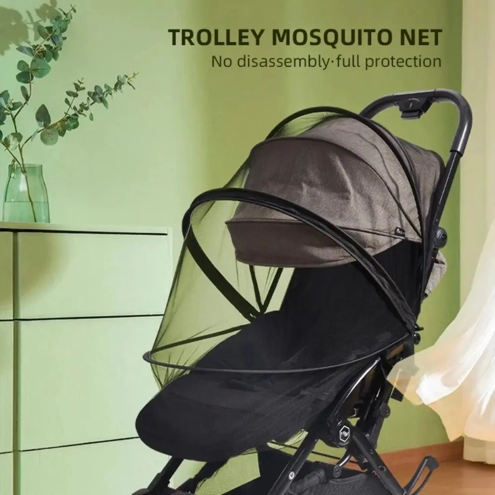 New Dual Zipper Pushchair Mosquito Net Folding Black Infant Protection Mesh Stroller Accessories Summer