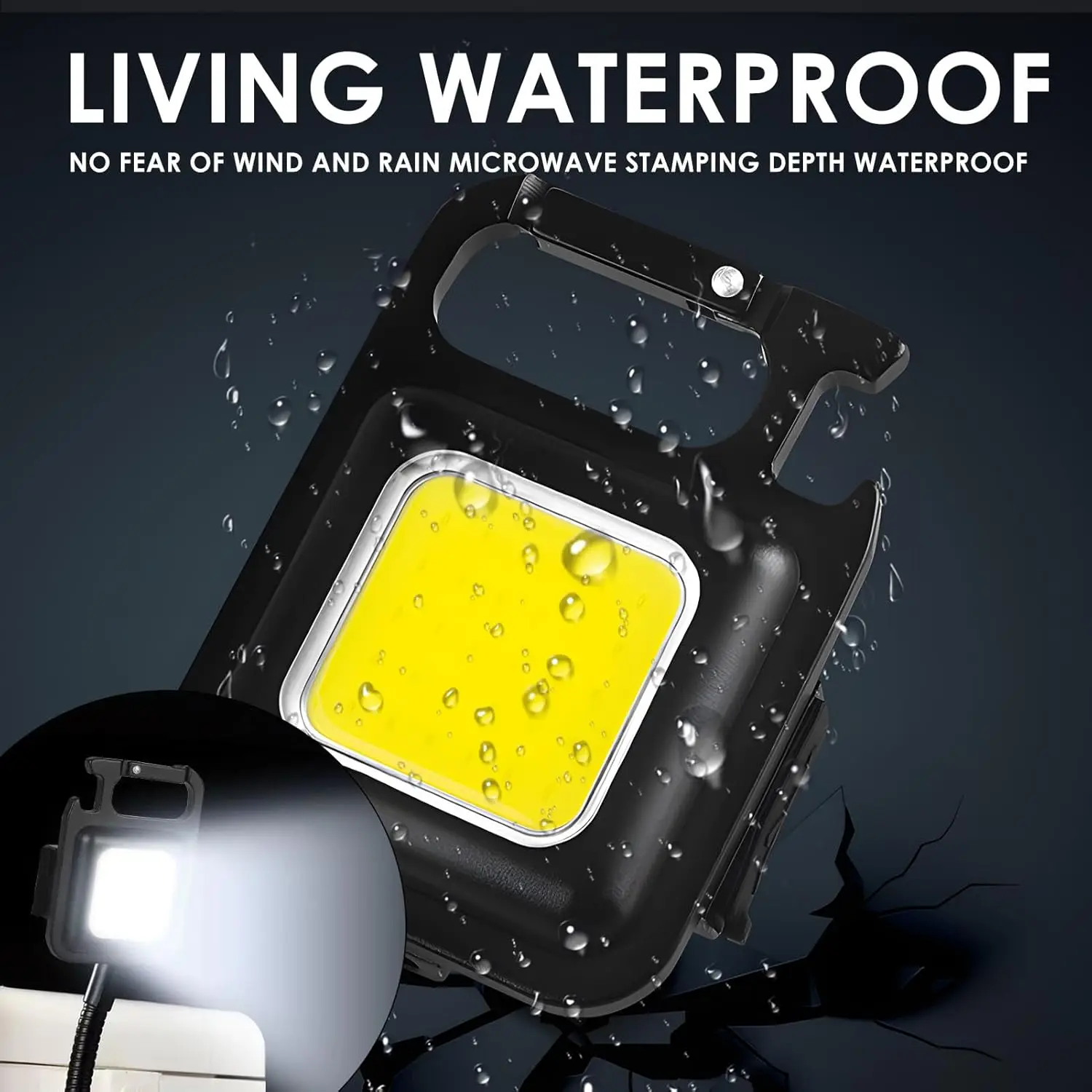 Mini torcia a LED portachiavi in lega di alluminio portatile COB lampade da campeggio pesca all'aperto escursionismo lanterna luci da lavoro di ricarica USB