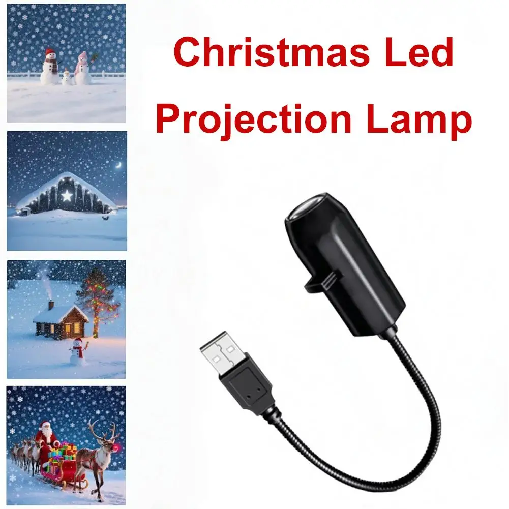 Christmas Projector Light With Xmas Tree 360° Rotatable USB-Powered LED Projector For Home Christmas Party Decoration Acces C6I8
