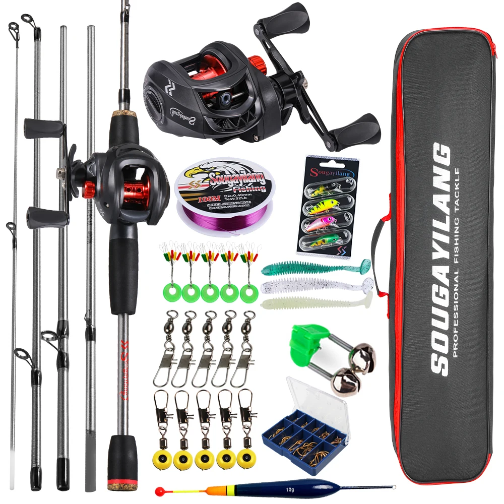 Sougayilang Caña Baitcasting 5 secciones con Carrete Aluminio - imagen 2