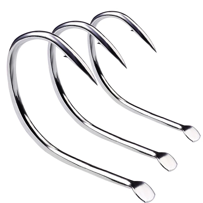 

Sea Fishing Iron Hook with Barbed Anti-seawater Corrosion High Carbon Steel Single Hook Boat Fishing Supplies 10 Pieces A Pack