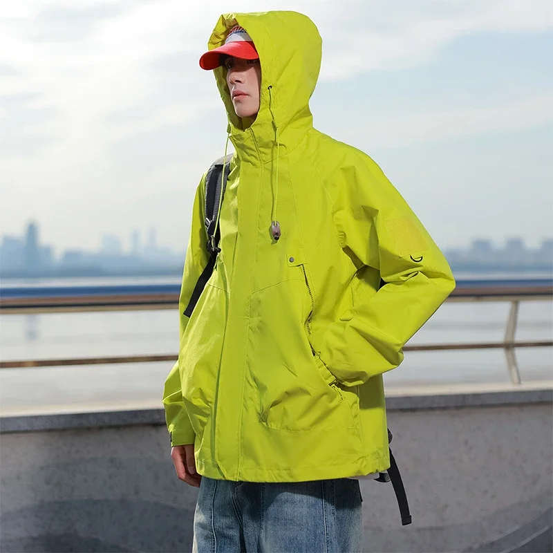 

Fashion Men's Outdoor Camping Jacket Women's Autumn Loose Hooded Hiking Jackets Elegant Streetwear Harajuku Bf Windbreaker Coat