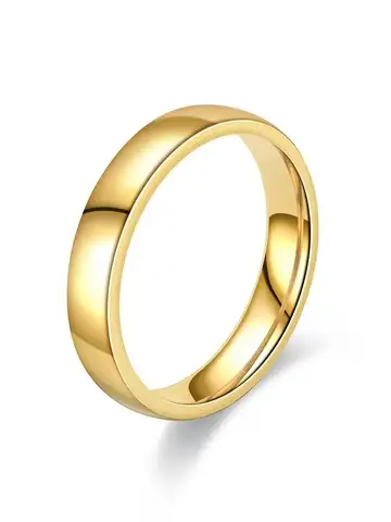 Gold Plated Ring Colour Fashion Women's Simple Couple's Wedding Ring Engagement Jewellery Gift