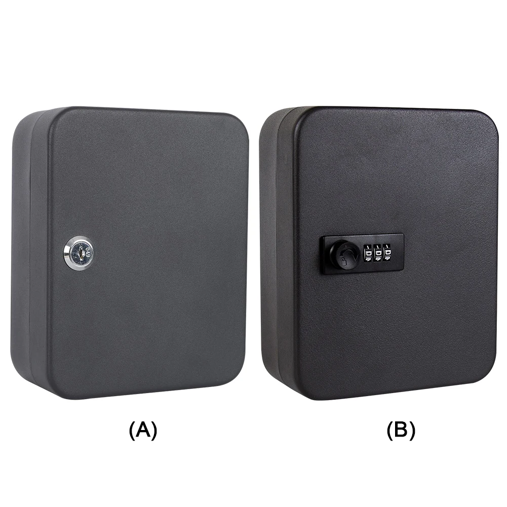 Key Box Wall Mounted 20 Key Hooks Key Cabinet Wall Mount with Key/Code Lock Key Storage Lock Box Key Cabinet Security Lock Box