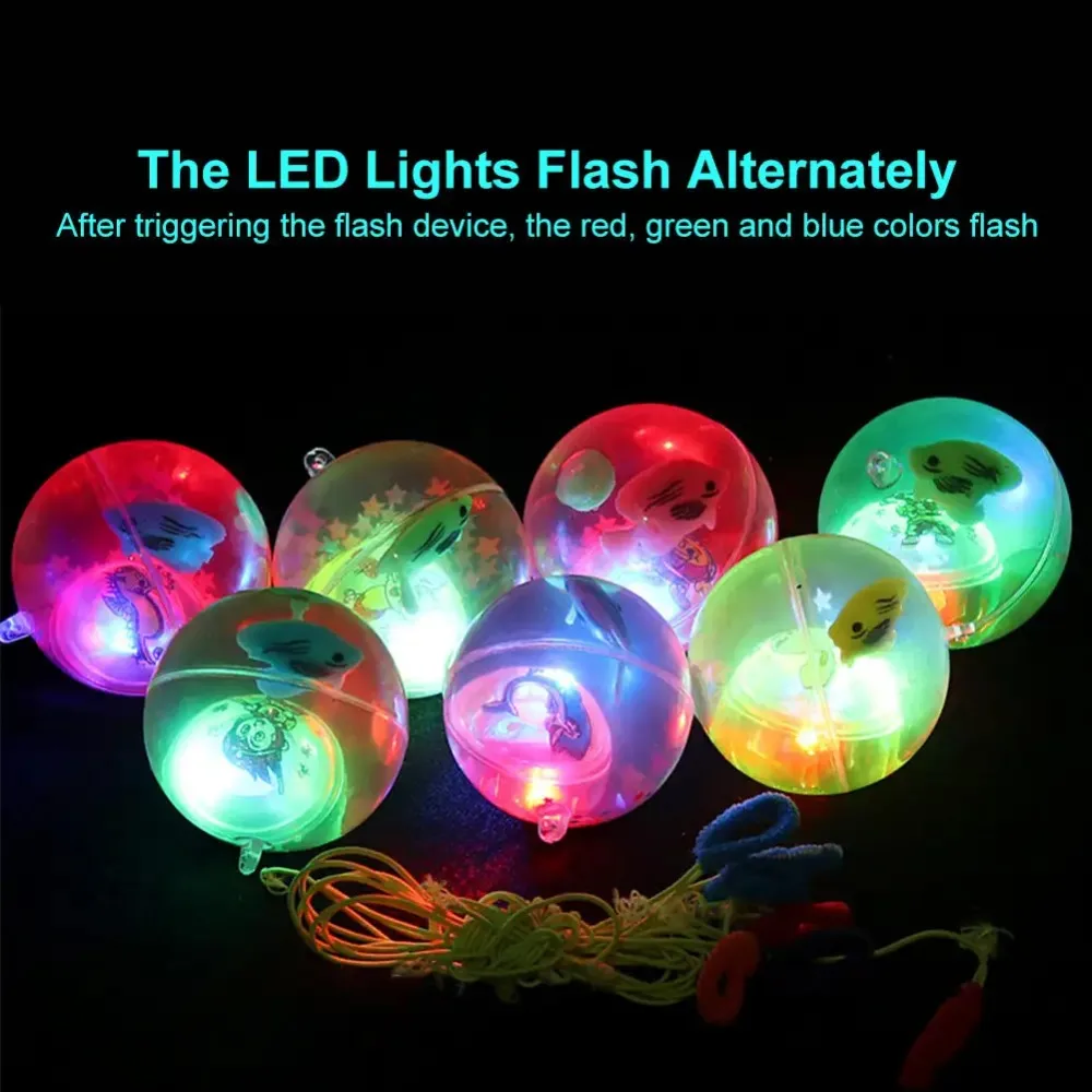 Pelota para saltar con Flash colorido, juguetes luminosos para niños, pelota hinchable brillante, pelota elástica con brillo LED para niños, juguetes Lato divertidos para exteriores