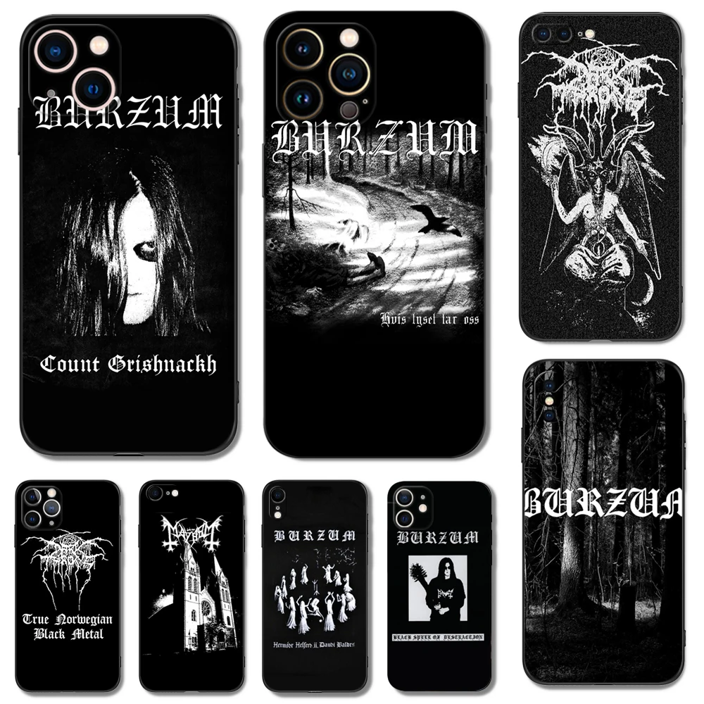 Черный чехол из ТПУ для iphone 14 13 12 11 mini pro MAX 5 5s se 2020 6 6s 7 8 plus x 10 XR XS, чехол Burzum Filosofem BRZM