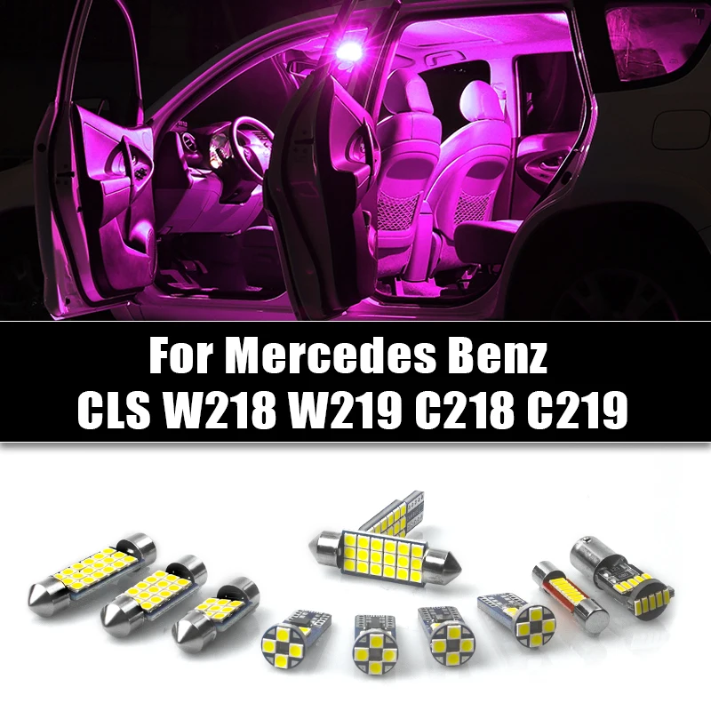 Car LED Bulbs For Mercedes Benz CLS W218 W219 C218 C219 Auto Interior Reading Lamps Vanity Mirror Light Trunk Lights Accessories