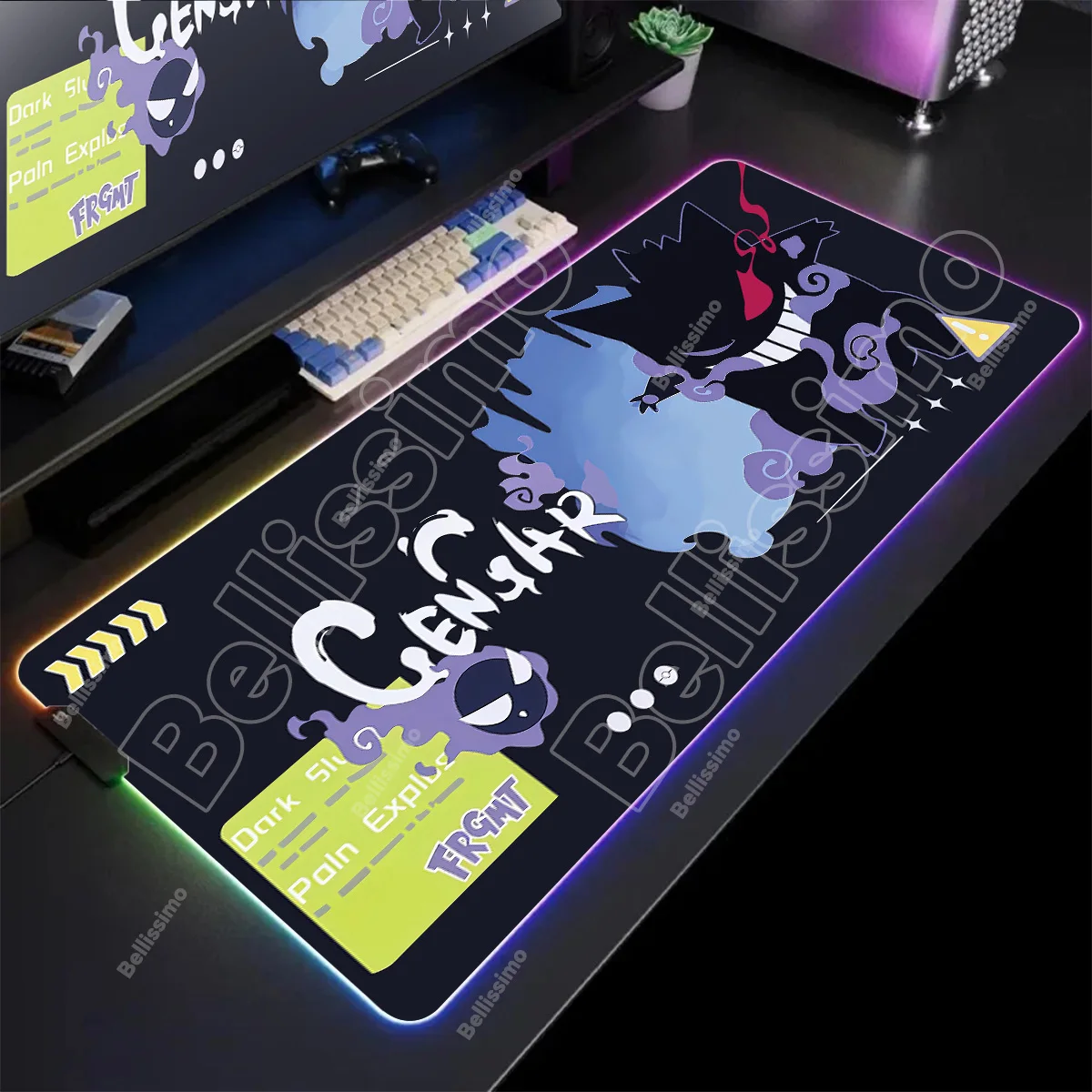 

LED Light Mouse Pad Desk Mat G-gengar P-pokemon Rayquaza Computer Mousepad Backlight Keyboard mat Gaming Mouse Pad RGB Carpet