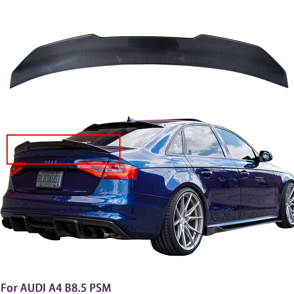 

For AUDI A4 B8.5 Sedan PSM Style Carbon fiber Rear Spoiler Trunk wing 2012-2016