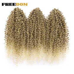 FREEDOM Synthetic Passion Twist Braiding Hair Kinky Curly Crochet Hair 200g 3pcs Ombre Brown Blonde Curly Hair Extensions
