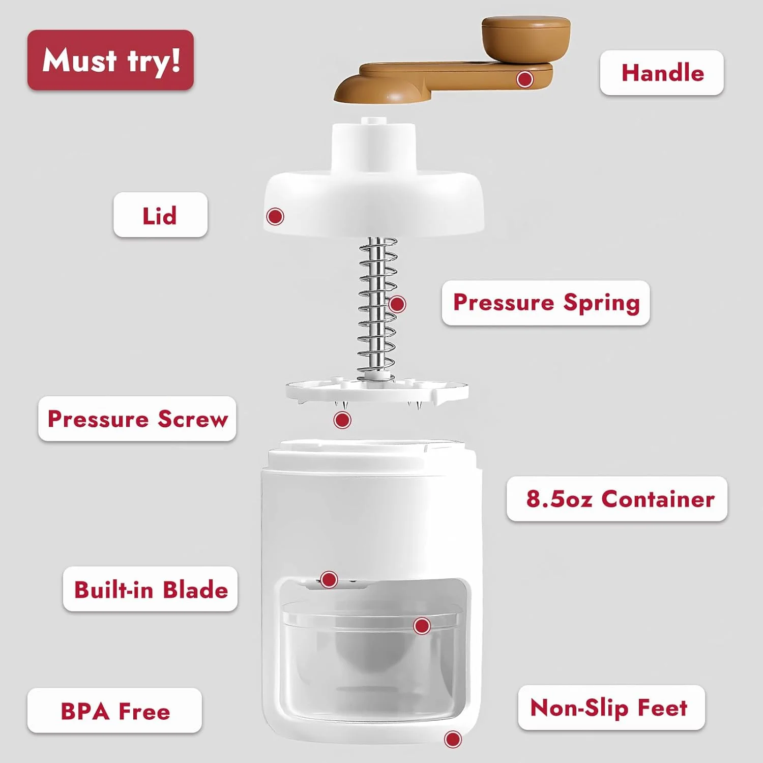 Snow Cone Machine Manual, Shaved Ice Maker Machine for , Ice Shaver Hand Crank, Slushy Maker Machine, Ice Crusher for Snow Cones