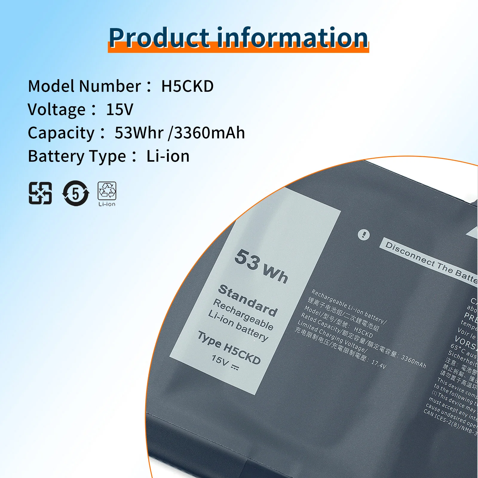 Imagem -05 - Bateria do Portátil Dell Inspiron 5408 5508 5509 5400 5406 7405 7500 7506 em Dell Latitude 3410 3510 Bvbh-h5ckd