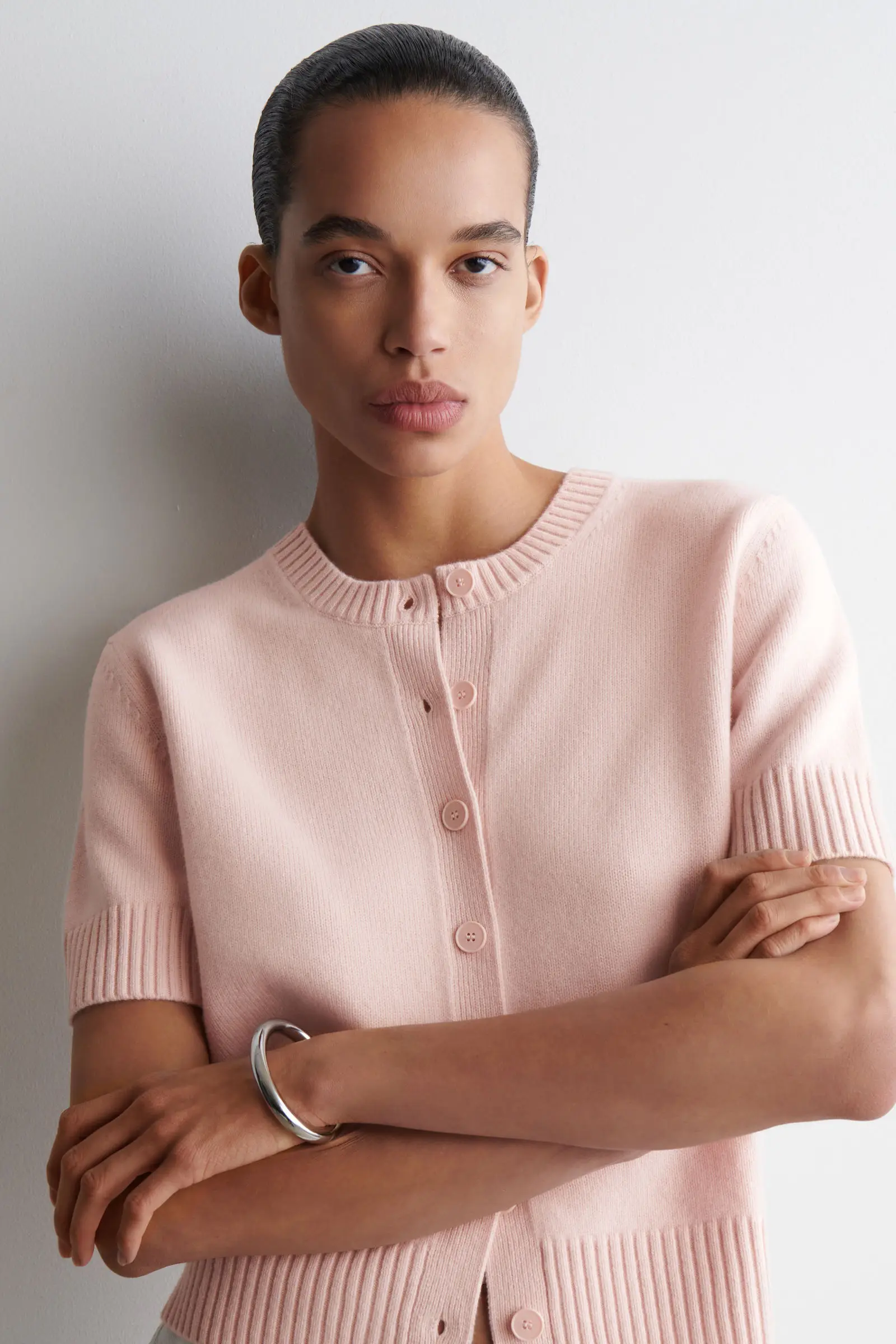 

Ethereal MD 2025 massidutti spring new style of Ladies' casual fashion Solid-color polo collar knitted cardigan