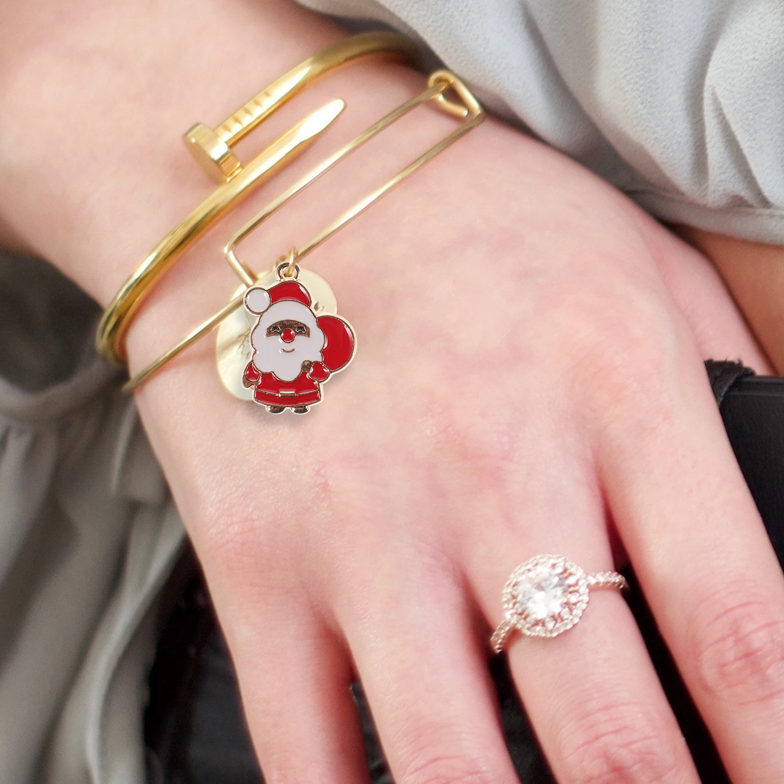 

Christmas DIY Jewelry Charms Pendant R Santa Reindeer Bell Snowman Necklace Bracelet Making Supplies Christmas Decor