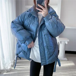 Stand New Winter Women Collar waterproof Glossy Coat 90% White Duck Down Parkas Thickness Warm Snow Outwear