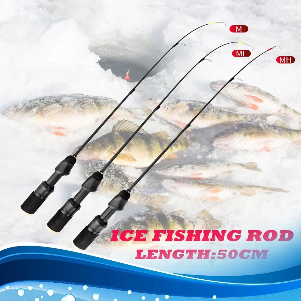 

Retractable Ice Fishing Rods Winter Carbon Ice Fishing Pen Pole Portable 50cm Ice Fishing Rod Set Ice Winter Fishing