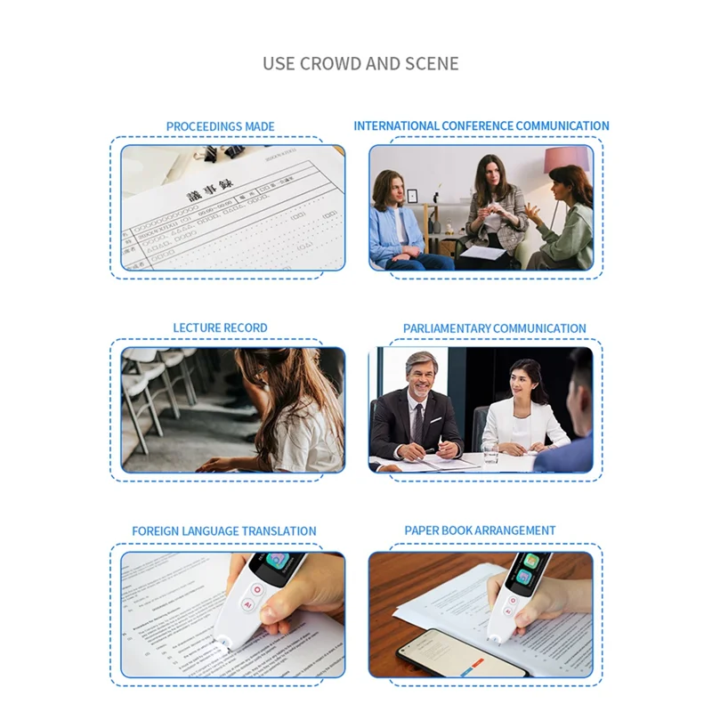 

AY14 -Smart 134 Kind Voice Scan Translator Pen Multifunction Offline Translation Real Time Language Translator Business Travel