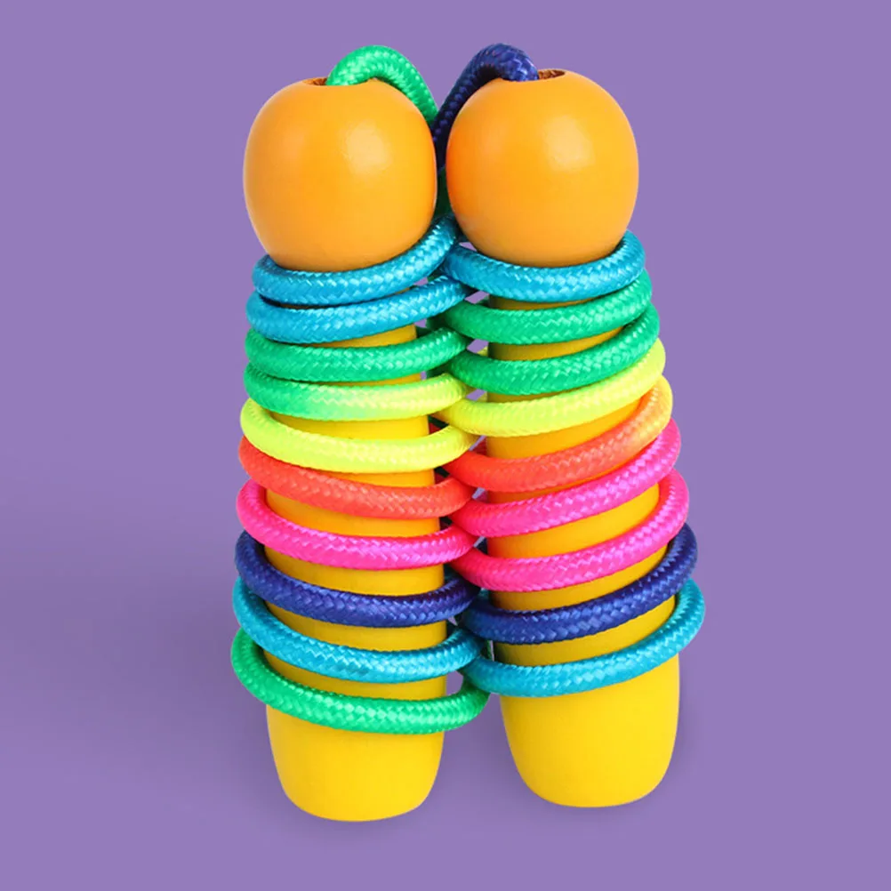 

1pcs Adjustable Jump Colorful Rope Smooth Wood Handle For Exercise Fitness Outdoor Sports Training Tool Skipping Rope
