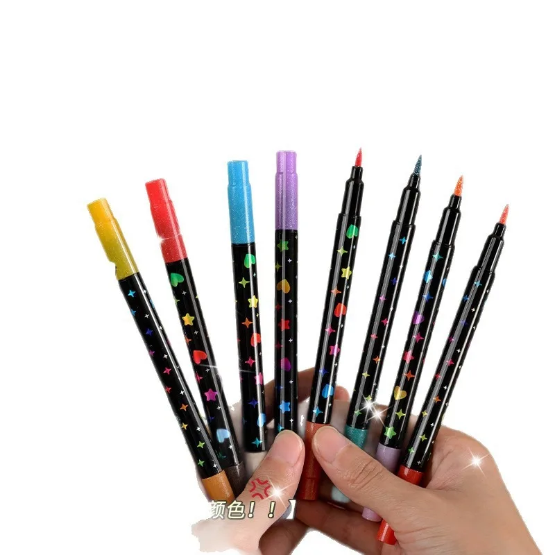 24/48/72/96 Colors Dual Brush Tip Glitter Art Markers Metallic Paint Marker Pens DIY Crafts Birthday Cards, Making Poster, Album image 5