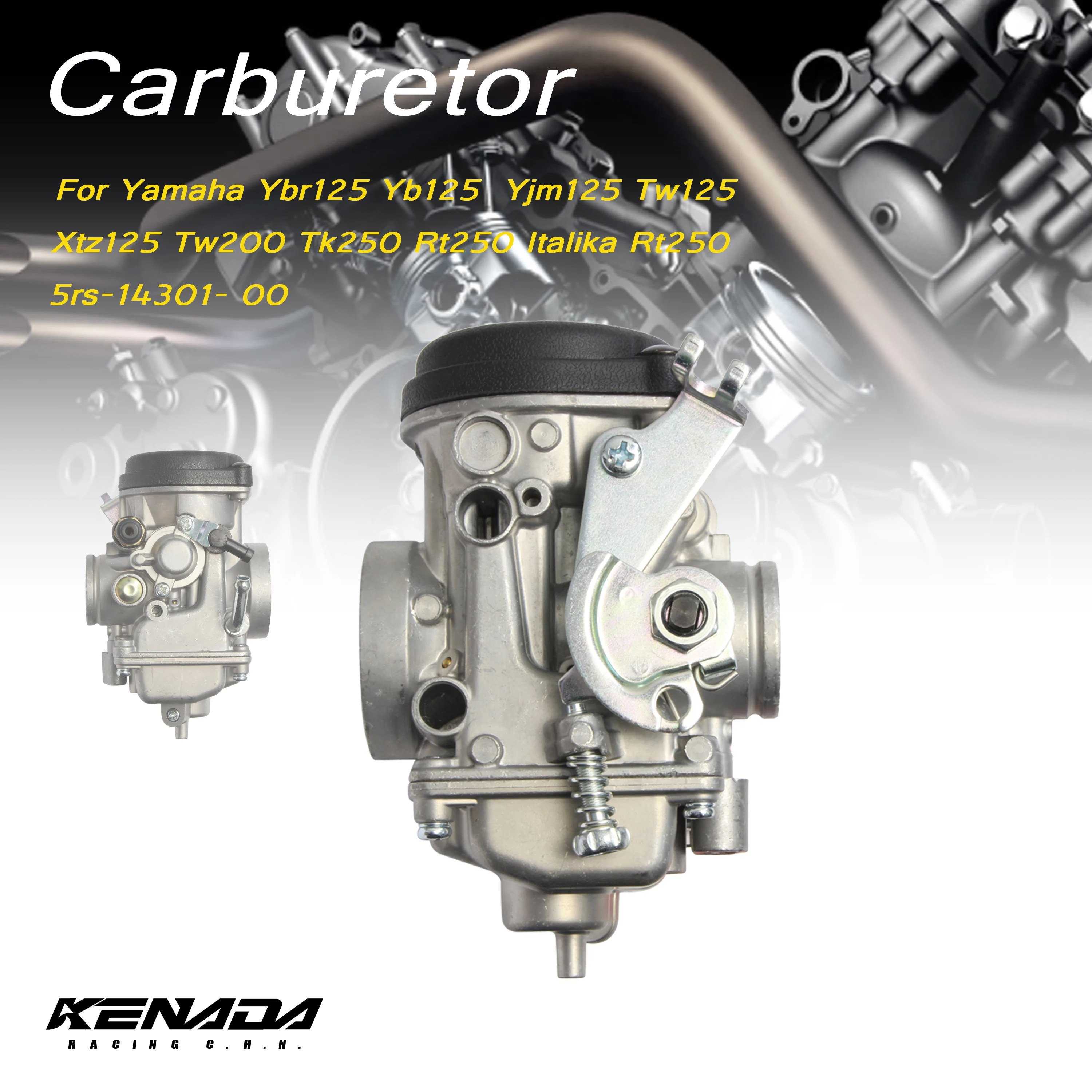 

For Yamaha Ybr125 Yb125 Yjm125 Tk250 Rt250 Italika Rt250 Tw125 Xtz125 Tw200 5rs-14301-00 Carburador Carb